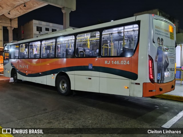 Linave Transportes RJ 146.024 na cidade de Nilópolis, Rio de Janeiro, Brasil, por Cleiton Linhares. Número da foto: #12187955.