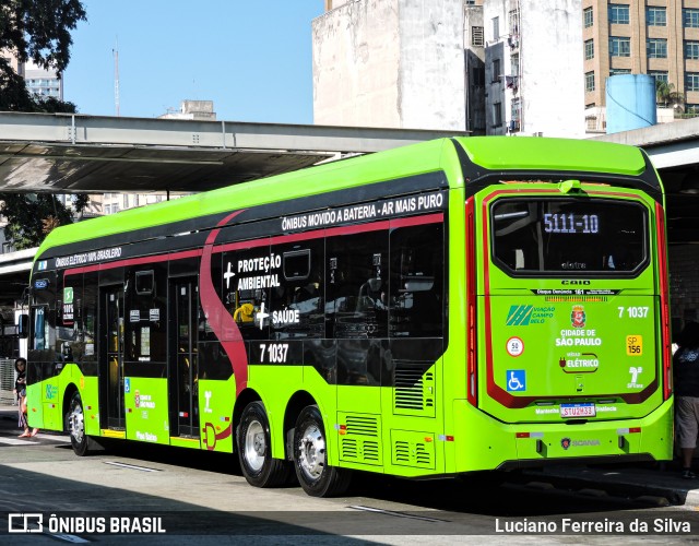 Viação Campo Belo 7 1037 na cidade de São Paulo, São Paulo, Brasil, por Luciano Ferreira da Silva. Número da foto: #12189063.