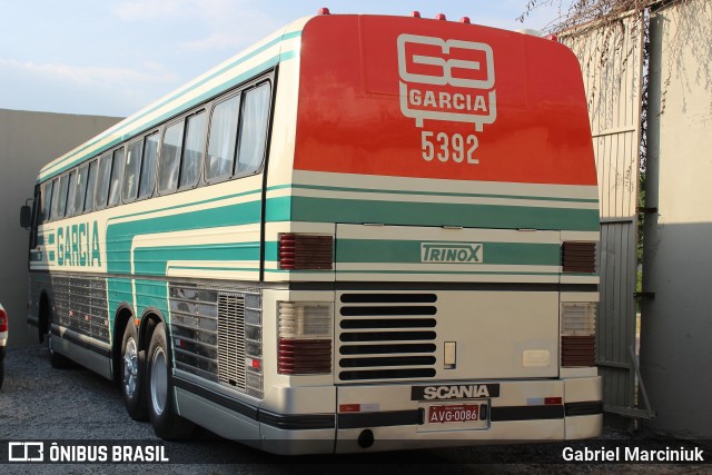 Viação Garcia 5392 na cidade de Curitiba, Paraná, Brasil, por Gabriel Marciniuk. Número da foto: #12190832.
