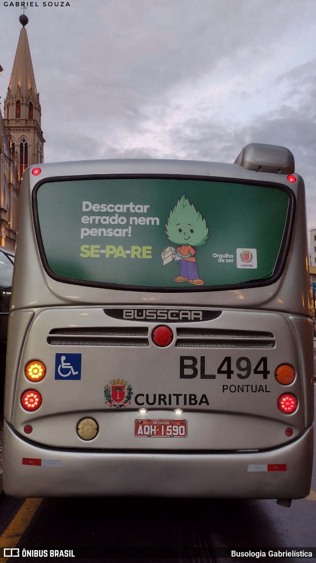Transporte Coletivo Glória BL494 na cidade de Curitiba, Paraná, Brasil, por Busologia Gabrielística. Número da foto: #12193769.