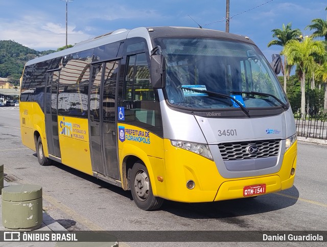 Transporte Coletivo Estrela 34501 na cidade de Florianópolis, Santa Catarina, Brasil, por Daniel Guardiola. Número da foto: #12193583.
