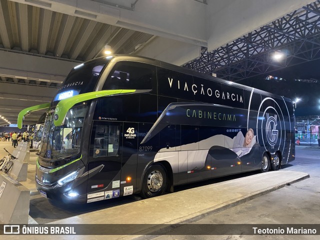 Viação Garcia 87099 na cidade de Santos, São Paulo, Brasil, por Teotonio Mariano. Número da foto: #12194932.