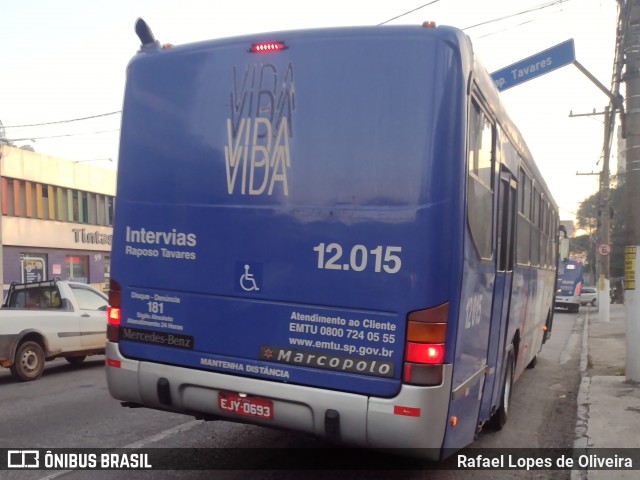 Auto Viação Bragança Metropolitana > Viação Raposo Tavares 12.015 na cidade de São Paulo, São Paulo, Brasil, por Rafael Lopes de Oliveira. Número da foto: #12197077.