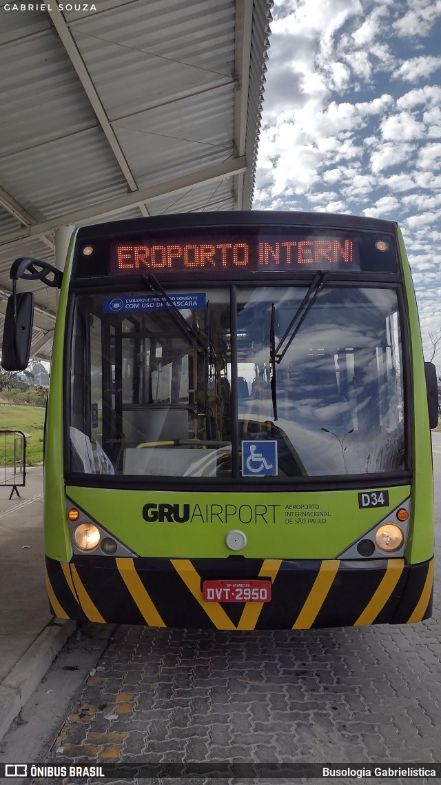 GRU Airport - Aeroporto Internacional de Guarulhos D34 na cidade de Guarulhos, São Paulo, Brasil, por Busologia Gabrielística. Número da foto: #12199103.