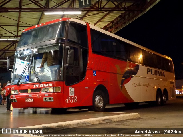 Pluma Conforto e Turismo 4918 na cidade de Londrina, Paraná, Brasil, por Adriel Alves - @A2Bus. Número da foto: #12196736.