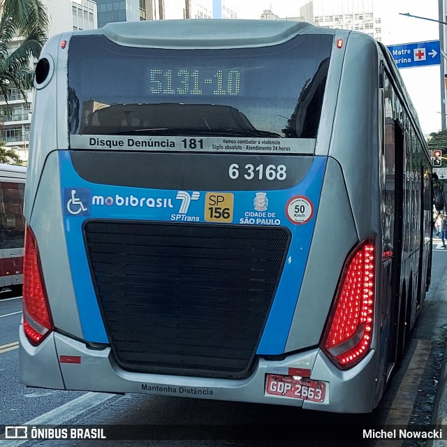 Viação Paratodos > São Jorge > Metropolitana São Paulo > Mobibrasil 6 3168 na cidade de São Paulo, São Paulo, Brasil, por Michel Nowacki. Número da foto: #12197623.