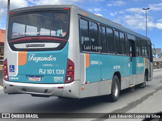 Auto Ônibus Fagundes RJ 101.139 na cidade de São Gonçalo, Rio de Janeiro, Brasil, por Luiz Eduardo Lopes da Silva. Número da foto: #12202477.