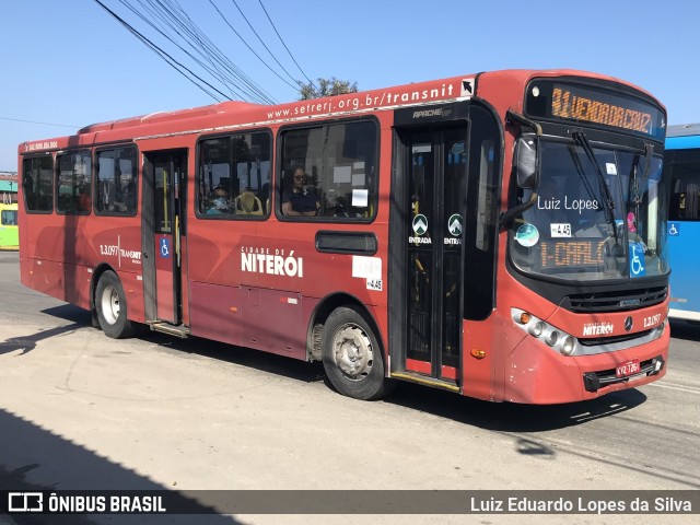 Auto Ônibus Brasília 1.3.097 na cidade de Niterói, Rio de Janeiro, Brasil, por Luiz Eduardo Lopes da Silva. Número da foto: #12202446.