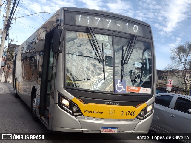 Viação Metrópole Paulista - Zona Leste 3 1746 na cidade de São Paulo, São Paulo, Brasil, por Rafael Lopes de Oliveira. Número da foto: #12199834.