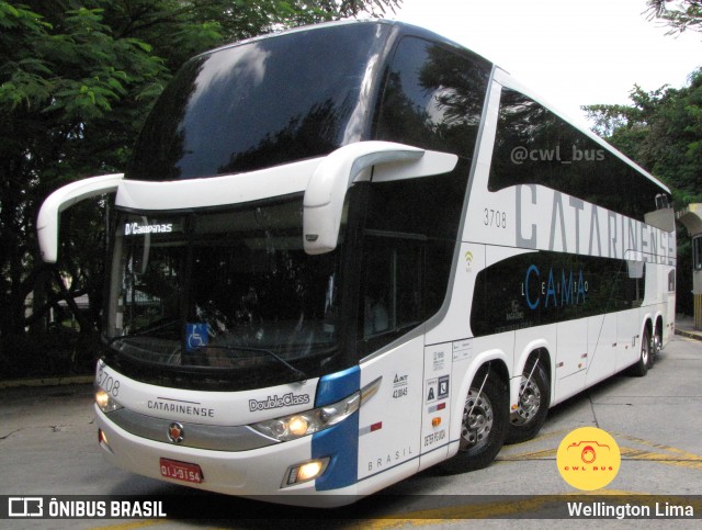 Auto Viação Catarinense 3708 na cidade de São Paulo, São Paulo, Brasil, por Wellington Lima. Número da foto: #12199747.