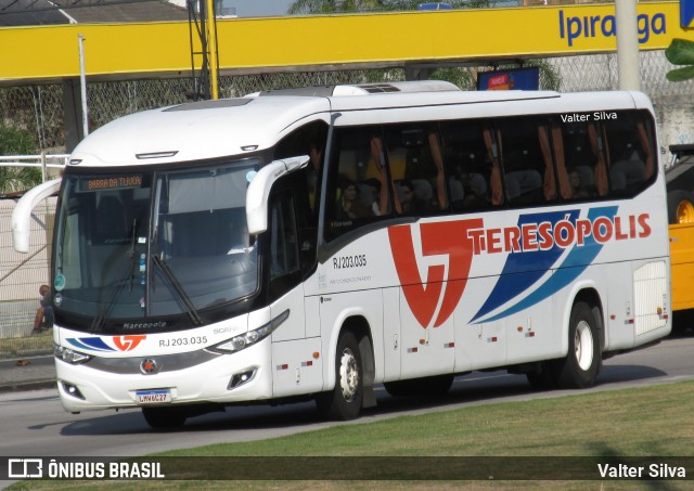 Viação Teresópolis RJ 203.035 na cidade de Rio de Janeiro, Rio de Janeiro, Brasil, por Valter Silva. Número da foto: #12200528.
