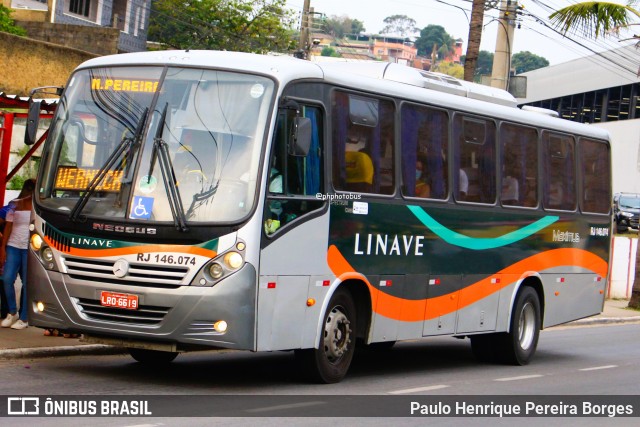 Linave Transportes RJ 146.074 na cidade de Três Rios, Rio de Janeiro, Brasil, por Paulo Henrique Pereira Borges. Número da foto: #12201656.