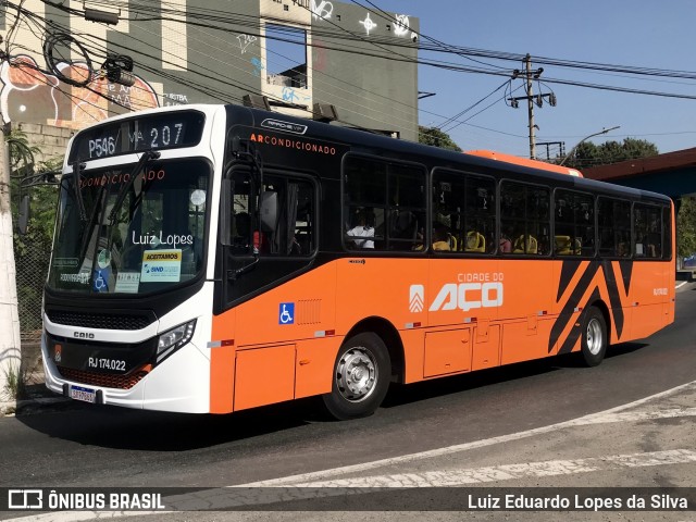 Viação Cidade do Aço RJ 174.022 na cidade de Volta Redonda, Rio de Janeiro, Brasil, por Luiz Eduardo Lopes da Silva. Número da foto: #12202821.
