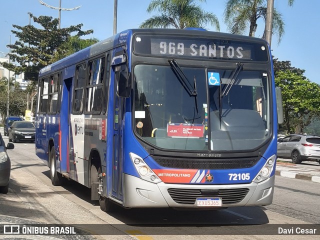 BR Mobilidade Baixada Santista 72105 na cidade de Santos, São Paulo, Brasil, por Davi Cesar. Número da foto: #12203158.