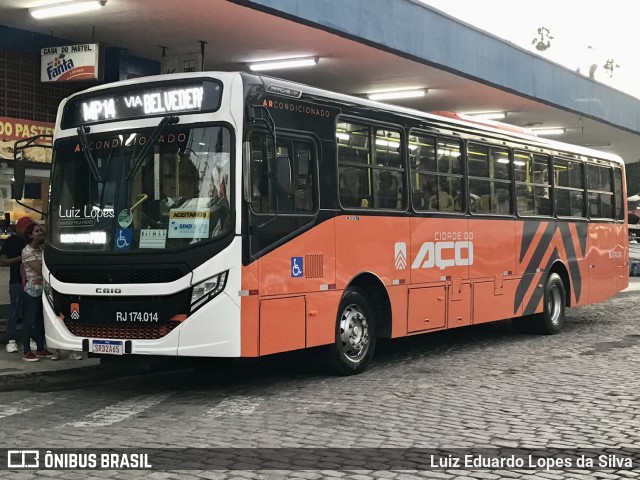Viação Cidade do Aço RJ 174.014 na cidade de Piraí, Rio de Janeiro, Brasil, por Luiz Eduardo Lopes da Silva. Número da foto: #12202851.