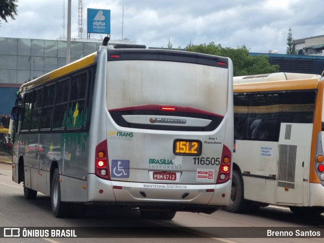 Viação Piracicabana Distrito Federal 116505 na cidade de Brasília, Distrito Federal, Brasil, por Brenno Santos. Número da foto: #12203767.