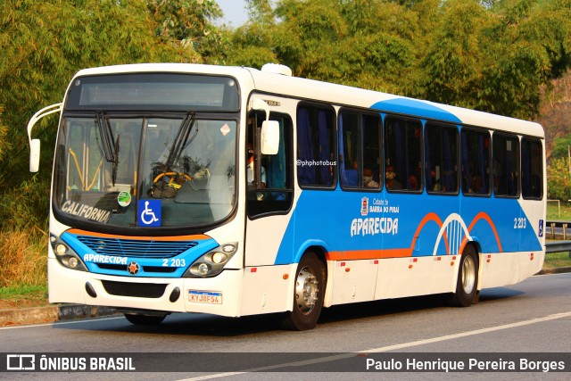 VINSAL - Viação Nossa Senhora Aparecida 2 203 na cidade de Barra do Piraí, Rio de Janeiro, Brasil, por Paulo Henrique Pereira Borges. Número da foto: #12204505.