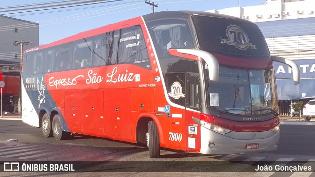 Expresso São Luiz 7800 na cidade de Goiânia, Goiás, Brasil, por João Gonçalves. Número da foto: #12205384.