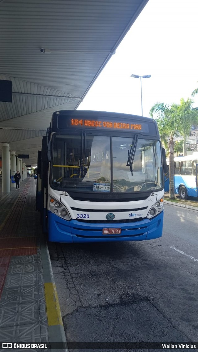 Emflotur - Empresa Florianópolis de Transportes Coletivos 3320 na cidade de Florianópolis, Santa Catarina, Brasil, por Wallan Vinicius. Número da foto: #12205358.
