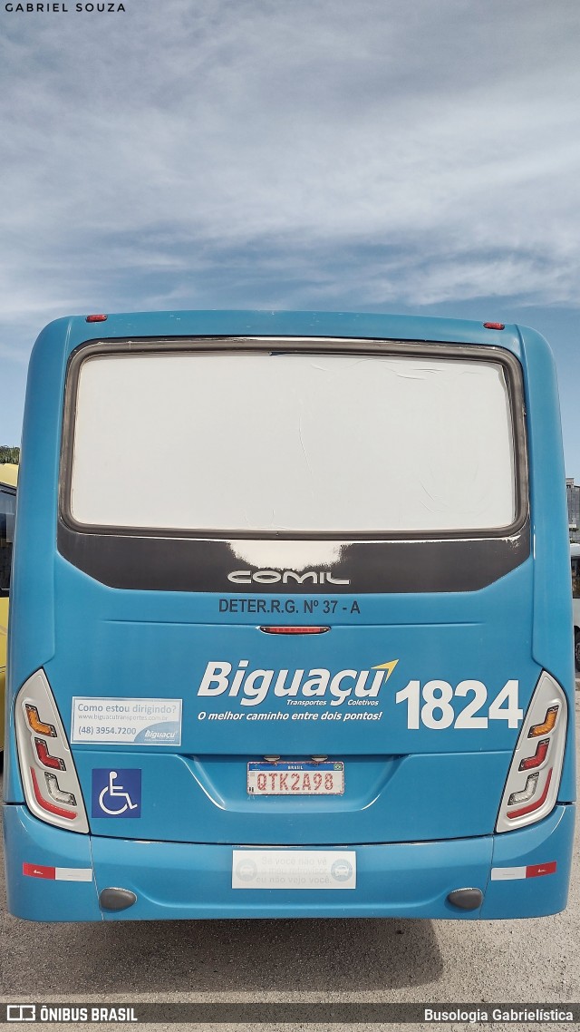 Biguaçu Transportes Coletivos Administração e Participação 1824 na cidade de Florianópolis, Santa Catarina, Brasil, por Busologia Gabrielística. Número da foto: #12208771.