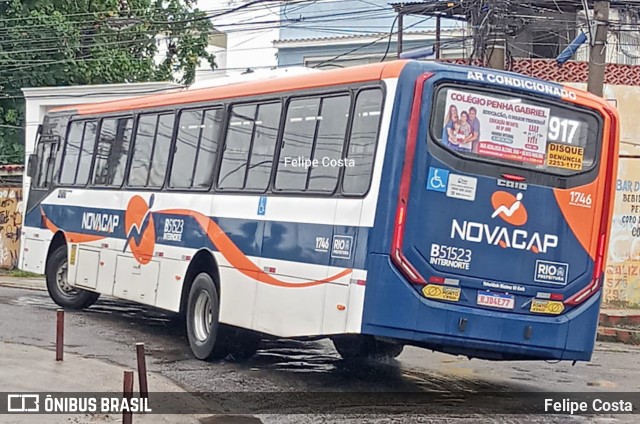 Viação Novacap B51523 na cidade de Rio de Janeiro, Rio de Janeiro, Brasil, por Felipe Costa. Número da foto: #12207015.