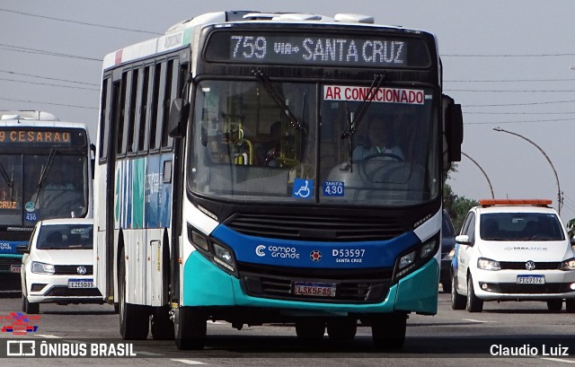 Transportes Campo Grande D53597 na cidade de Rio de Janeiro, Rio de Janeiro, Brasil, por Claudio Luiz. Número da foto: #12207506.