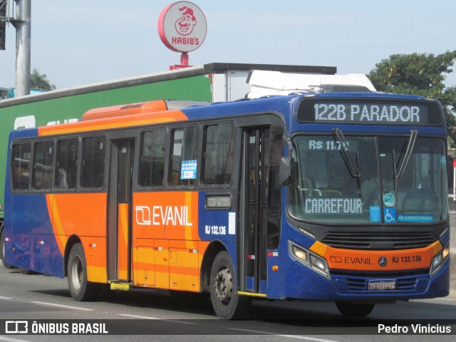 Evanil Transportes e Turismo RJ 132.136 na cidade de Nova Iguaçu, Rio de Janeiro, Brasil, por Pedro Vinicius. Número da foto: #12208085.