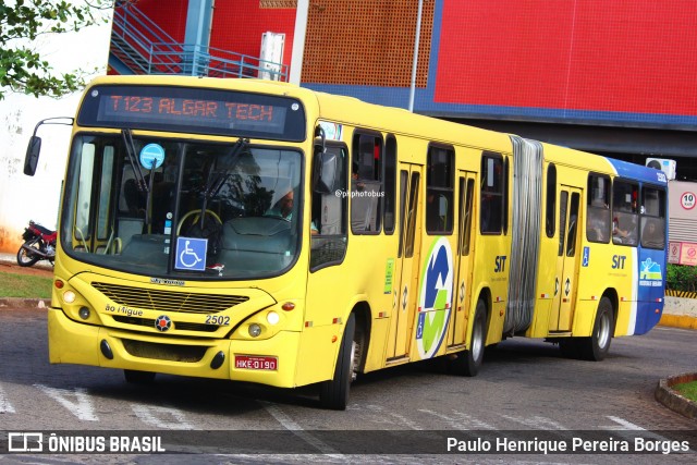 Transporte Urbano São Miguel 2502 na cidade de Uberlândia, Minas Gerais, Brasil, por Paulo Henrique Pereira Borges. Número da foto: #12210397.