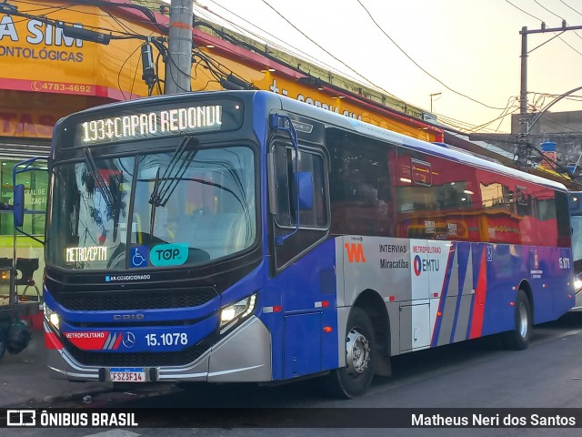 Viação Miracatiba 15.1078 na cidade de Embu das Artes, São Paulo, Brasil, por Matheus Neri dos Santos. Número da foto: #12209128.