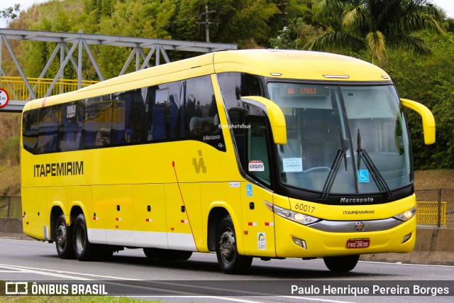 Viação Itapemirim 60017 na cidade de Piraí, Rio de Janeiro, Brasil, por Paulo Henrique Pereira Borges. Número da foto: #12210345.