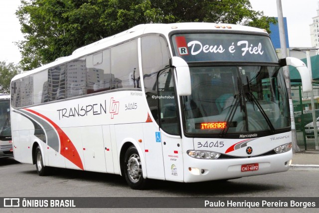 Transpen Transporte Coletivo e Encomendas 34045 na cidade de São Paulo, São Paulo, Brasil, por Paulo Henrique Pereira Borges. Número da foto: #12145916.