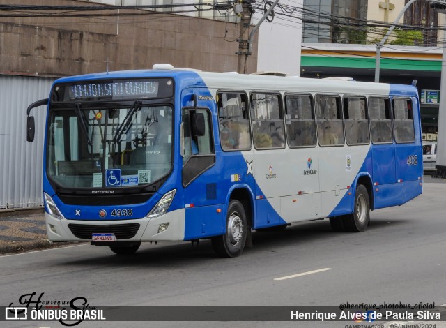 Onicamp Transporte Coletivo 4938 na cidade de Campinas, São Paulo, Brasil, por Henrique Alves de Paula Silva. Número da foto: #12146695.