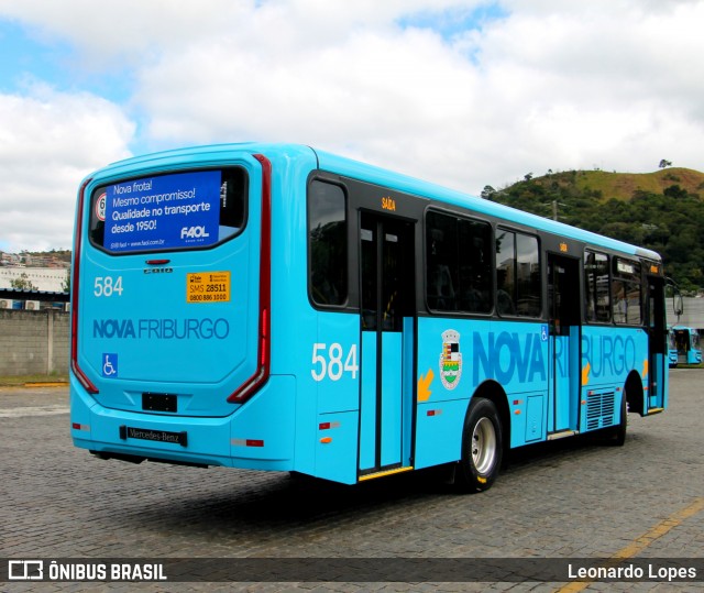 FAOL - Friburgo Auto Ônibus 584 na cidade de Nova Friburgo, Rio de Janeiro, Brasil, por Leonardo Lopes. Número da foto: #12144619.