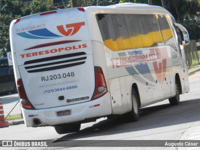 Viação Teresópolis RJ 203.048 na cidade de Petrópolis, Rio de Janeiro, Brasil, por Augusto César. Número da foto: #12144823.