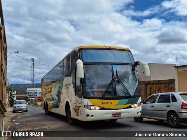 Empresa Gontijo de Transportes 14915 na cidade de Minas Novas, Minas Gerais, Brasil, por Josimar Gomes Simoes. Número da foto: #12144626.