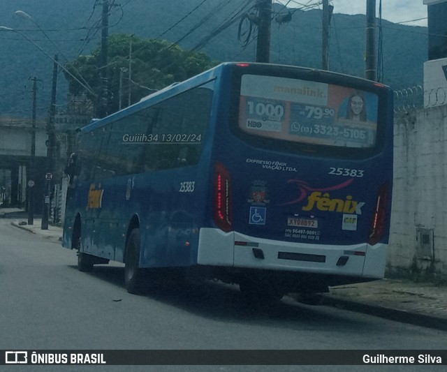 Expresso Fênix Cubatão 25383 na cidade de Cubatão, São Paulo, Brasil, por Guilherme Silva. Número da foto: #12214015.