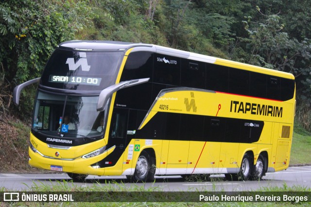 Viação Nova Itapemirim 40216 na cidade de Piraí, Rio de Janeiro, Brasil, por Paulo Henrique Pereira Borges. Número da foto: #12213207.