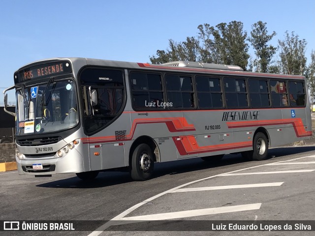 Viação Resendense RJ 192.005 na cidade de Resende, Rio de Janeiro, Brasil, por Luiz Eduardo Lopes da Silva. Número da foto: #12211922.