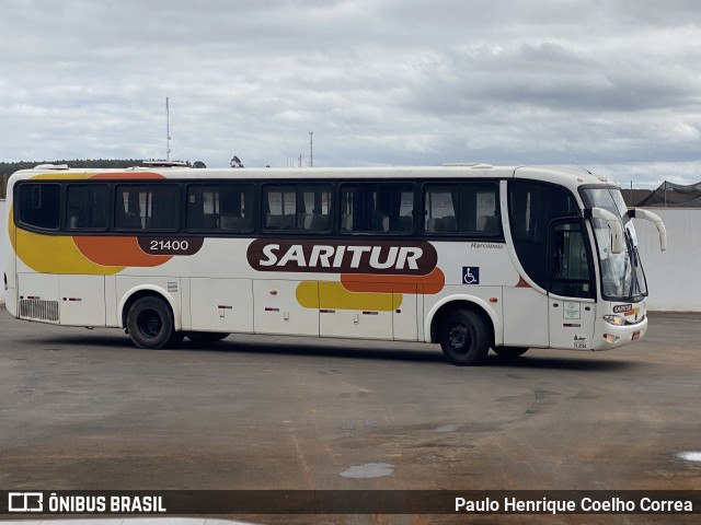 Saritur - Santa Rita Transporte Urbano e Rodoviário 21400 na cidade de Capelinha, Minas Gerais, Brasil, por Paulo Henrique Coelho Correa. Número da foto: #12147123.