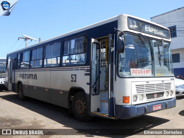Transporte Coletivo Nossa Senhora de Fátima 53 na cidade de Cruz Alta, Rio Grande do Sul, Brasil, por Emerson Dorneles. Número da foto: #12147256.