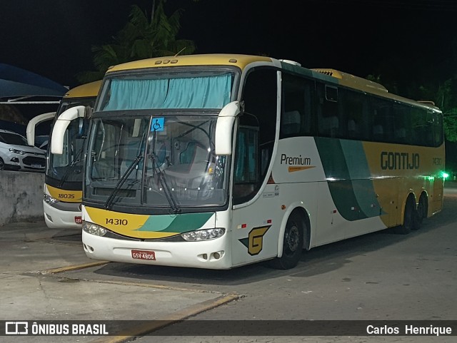 Empresa Gontijo de Transportes 14310 na cidade de Paraíba do Sul, Rio de Janeiro, Brasil, por Carlos  Henrique. Número da foto: #12149998.