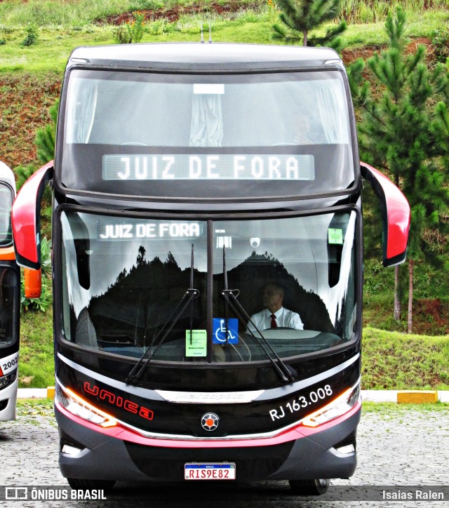 Transportes Única Petrópolis RJ 163.008 na cidade de Juiz de Fora, Minas Gerais, Brasil, por Isaias Ralen. Número da foto: #12150225.