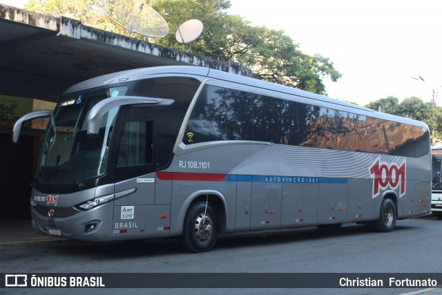 Auto Viação 1001 RJ 108.1101 na cidade de Carangola, Minas Gerais, Brasil, por Christian  Fortunato. Número da foto: #12153471.
