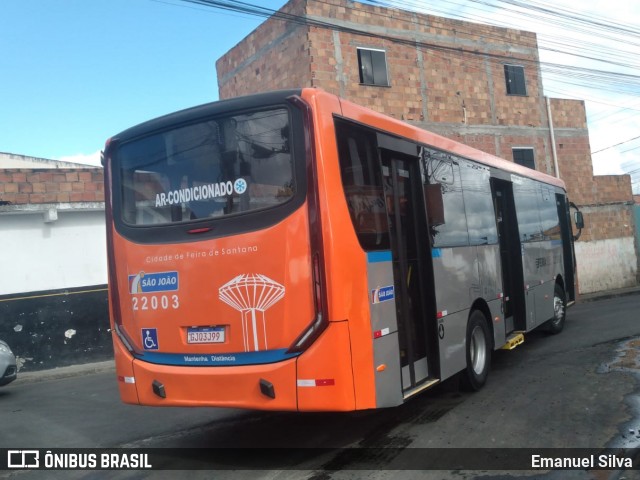 Auto Ônibus São João 22003 na cidade de Feira de Santana, Bahia, Brasil, por Emanuel Silva. Número da foto: #12154285.