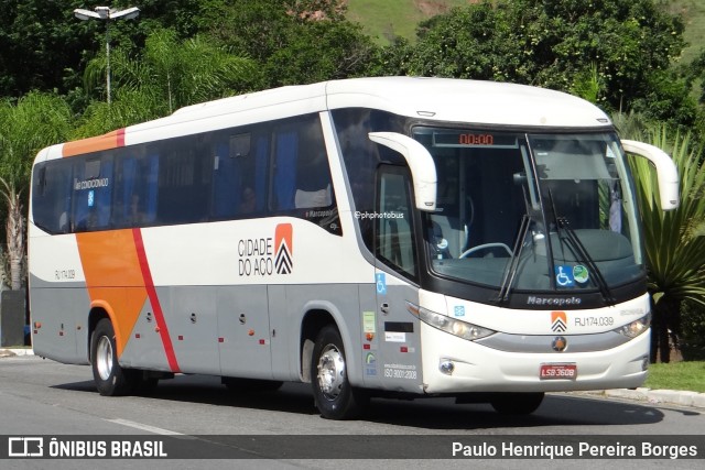 Viação Cidade do Aço RJ 174.039 na cidade de Aparecida, São Paulo, Brasil, por Paulo Henrique Pereira Borges. Número da foto: #12154824.