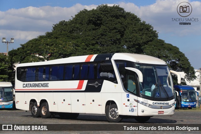 Auto Viação Catarinense 3115 na cidade de São Paulo, São Paulo, Brasil, por Tadeu Ricardo Simões Rodrigues. Número da foto: #12154411.