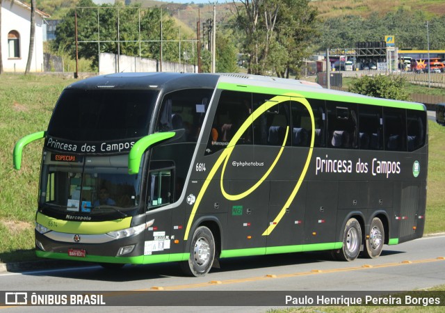 Expresso Princesa dos Campos 6614 na cidade de Aparecida, São Paulo, Brasil, por Paulo Henrique Pereira Borges. Número da foto: #12154701.