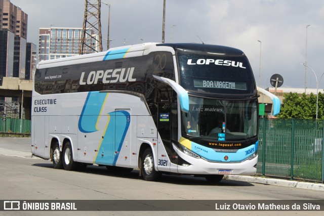 LopeSul Transportes - Lopes e Oliveira Transportes e Turismo - Lopes Sul 3021 na cidade de São Paulo, São Paulo, Brasil, por Luiz Otavio Matheus da Silva. Número da foto: #12155104.