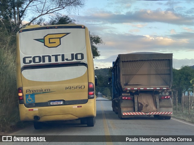 Empresa Gontijo de Transportes 14560 na cidade de Ferros, Minas Gerais, Brasil, por Paulo Henrique Coelho Correa. Número da foto: #12155336.