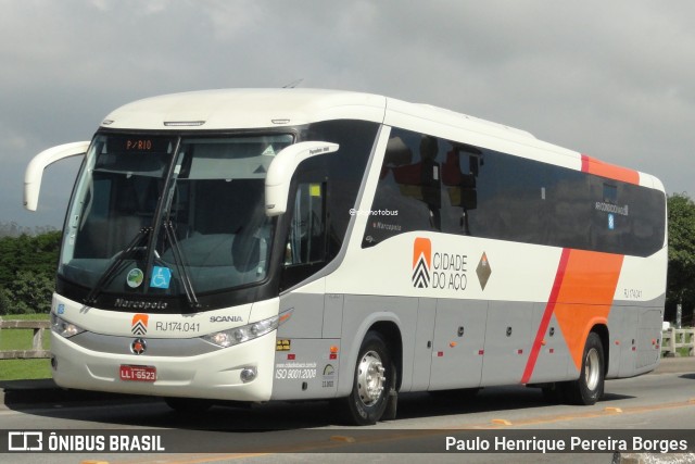 Viação Cidade do Aço RJ 174.041 na cidade de Resende, Rio de Janeiro, Brasil, por Paulo Henrique Pereira Borges. Número da foto: #12154838.